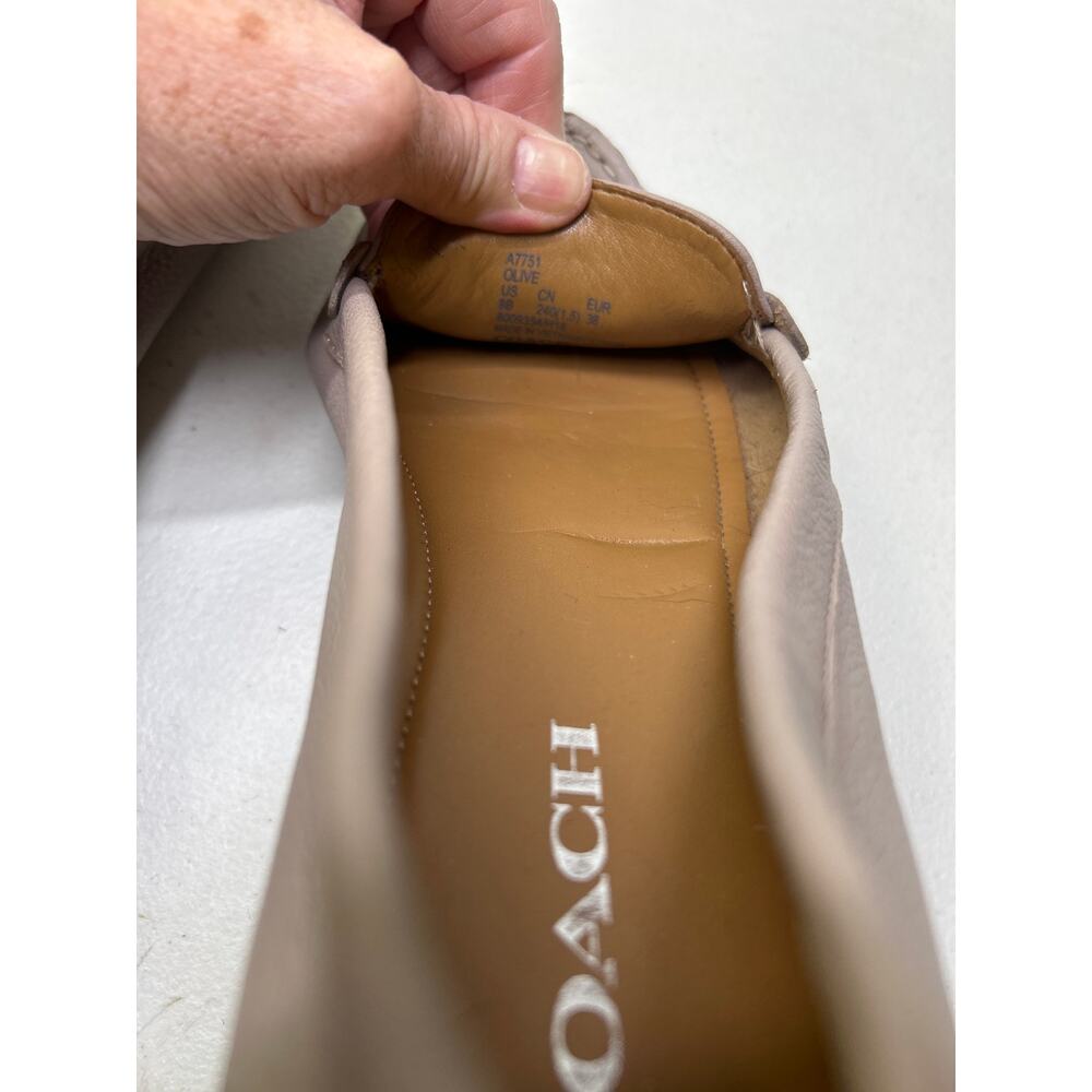 COACH Olive A7751 Taupe Pebbled Leather Women’s Loafer Size 8B - Picture 8 of 8